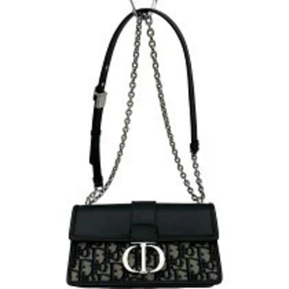 Christian Dior Montaigne EW Bag Navy Blue Oblique Calfskin Shoulder
